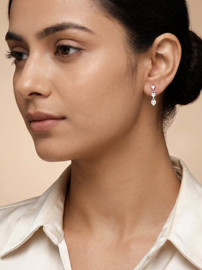 Silver Heart Drop Ear Piercings