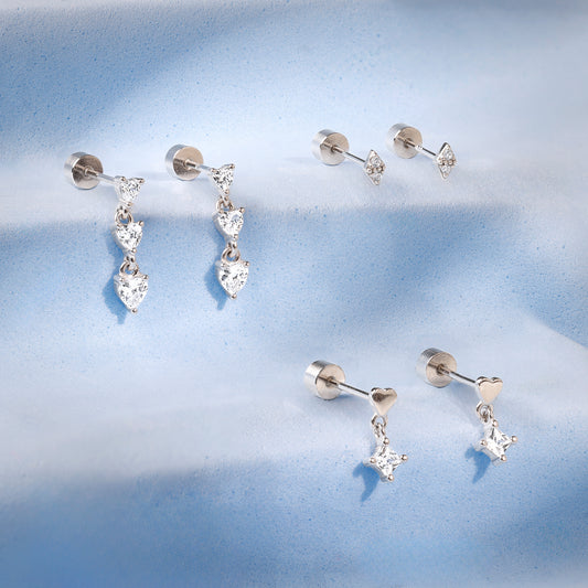 Silver Runa Ear Piercings Set