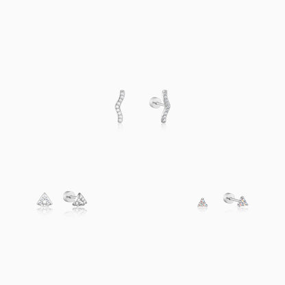 Silver Zaira Ear Piercings Set