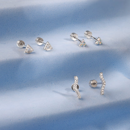 Silver Zaira Ear Piercings Set