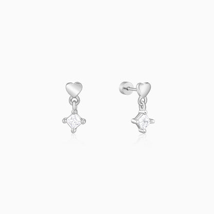 Silver Lover Drop Ear Piercings