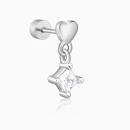 Silver Lover Drop Ear Piercings