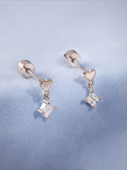 Silver Lover Drop Ear Piercings