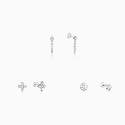Silver Kaelin Ear Piercings Set