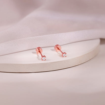 Rose Gold Flick Ear Piercings