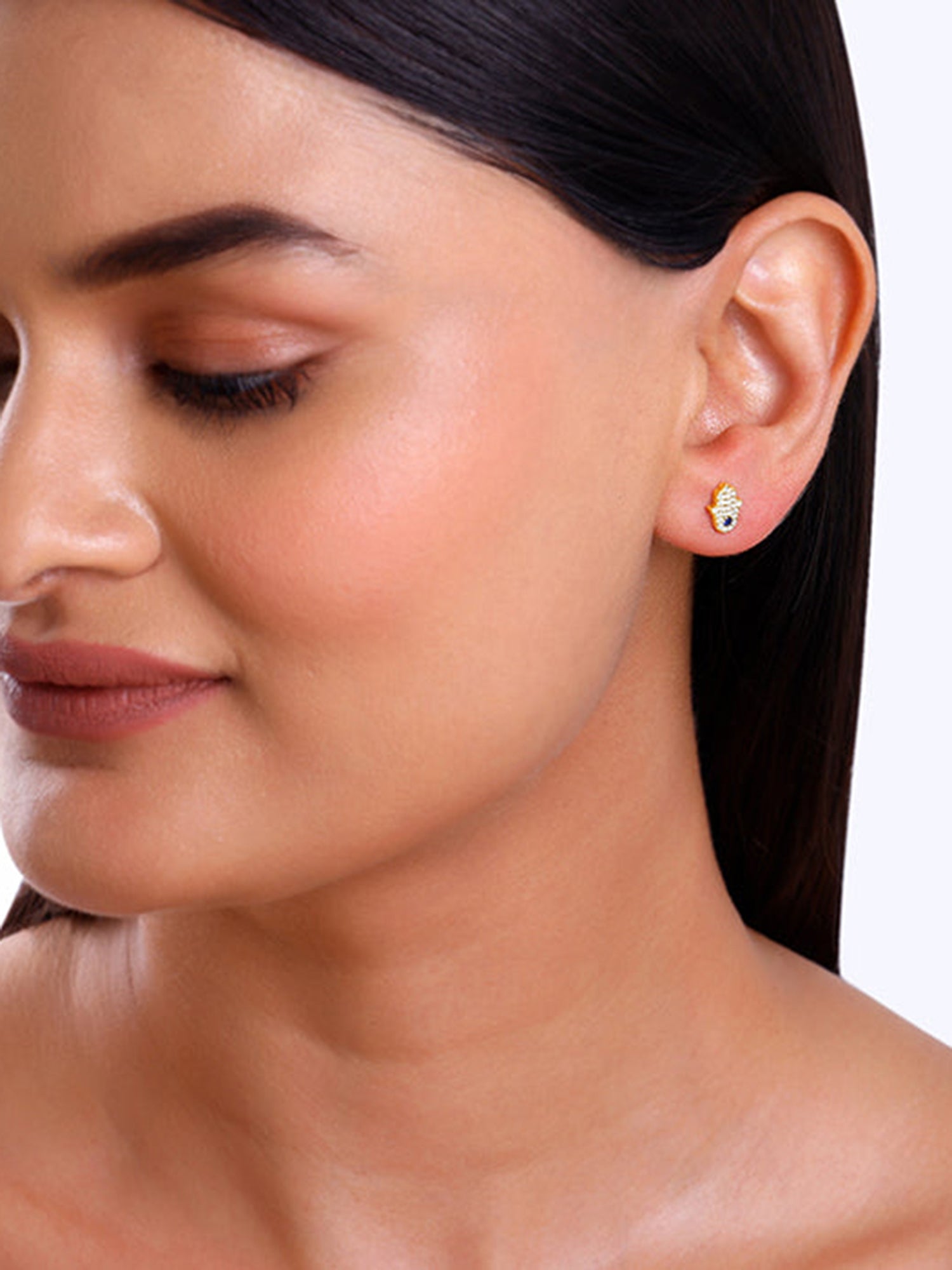 Golden Hamsa Ear Piercings