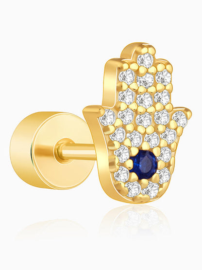 Golden Hamsa Ear Piercings