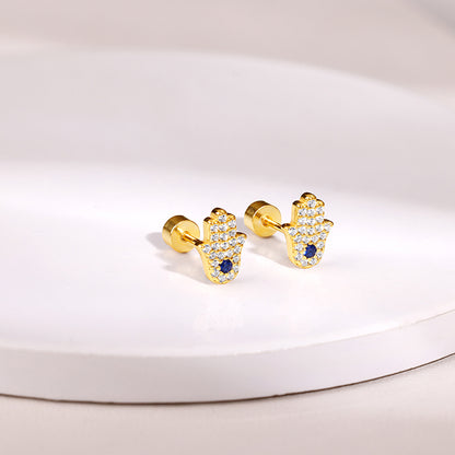 Golden Hamsa Ear Piercings