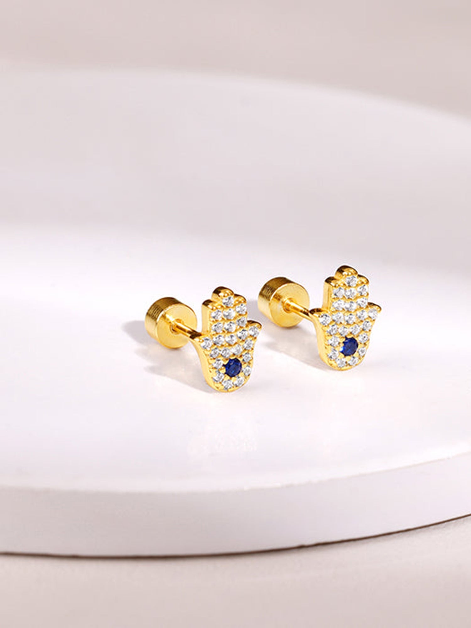 Golden Hamsa Ear Piercings