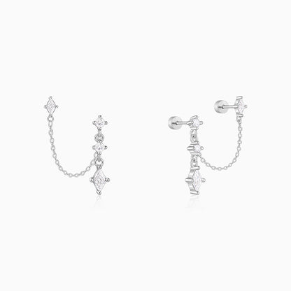 Silver Cascade Dangle Earrings