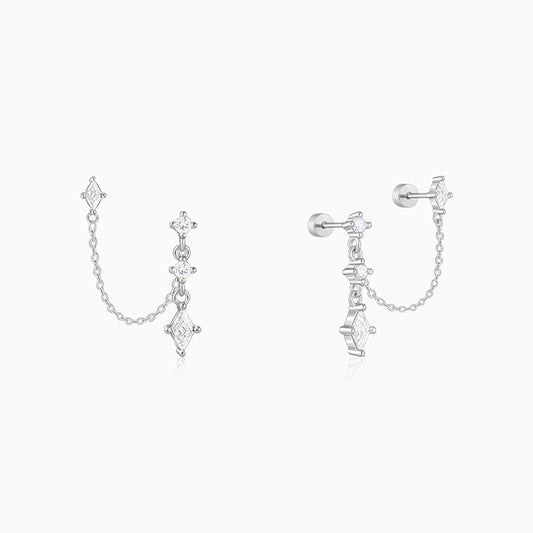 Silver Cascade Dangle Earrings