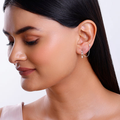 Silver Cascade Dangle Earrings