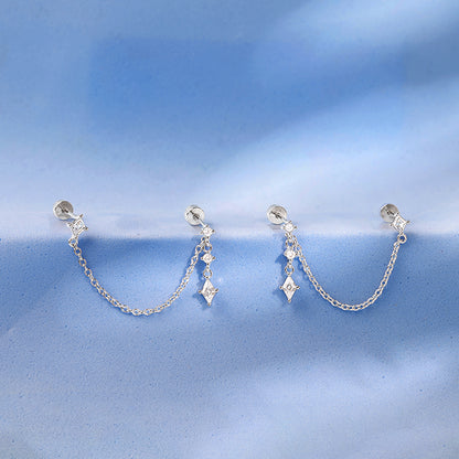 Silver Cascade Dangle Earrings