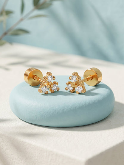 Golden Trielle Ear Piercings