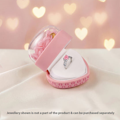 Love at First Open Pink Rose Jewellery Box