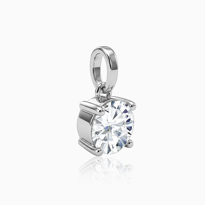 Silver Solitaire Shine Pendant (Without Chain)