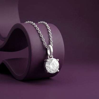 Silver Solitaire Shine Pendant (Without Chain)