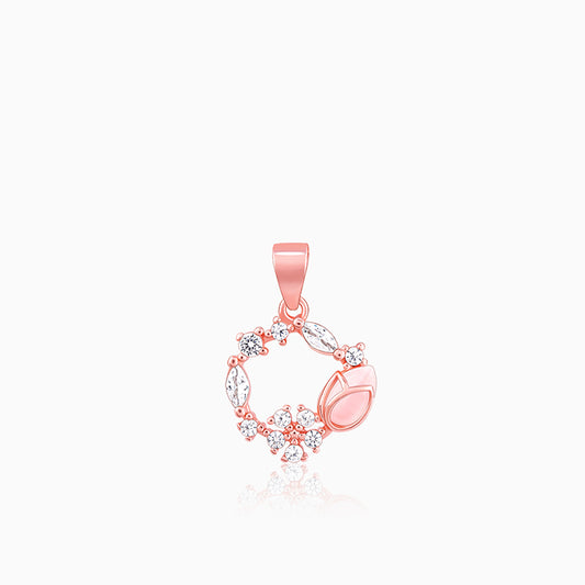 Rose Gold Drop Wreath Pendant (Without Chain)