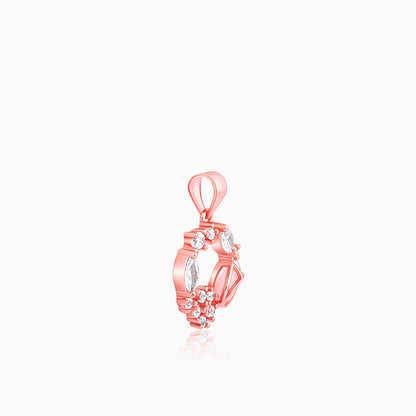 Rose Gold Drop Wreath Pendant (Without Chain)