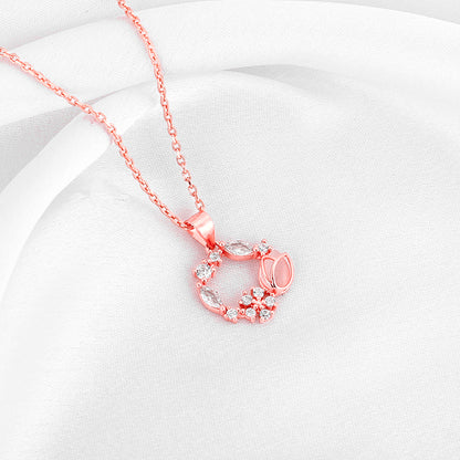 Rose Gold Drop Wreath Pendant (Without Chain)