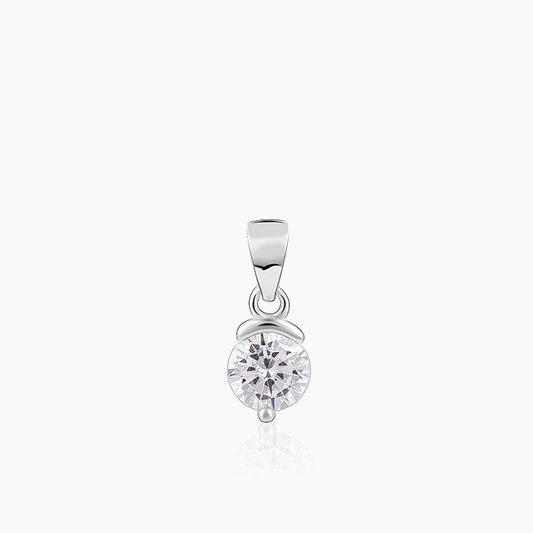 Silver Mini Solitaire Pendant (Without Chain)