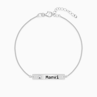 Personalised Silver Engraved Name Bracelet
