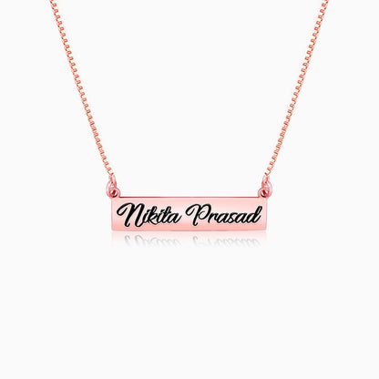 Rose Gold Engraved Pendant with Box Chain