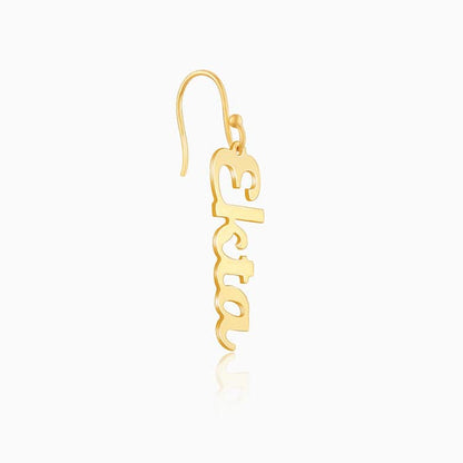 Golden Personalised Cursive Name Earrings