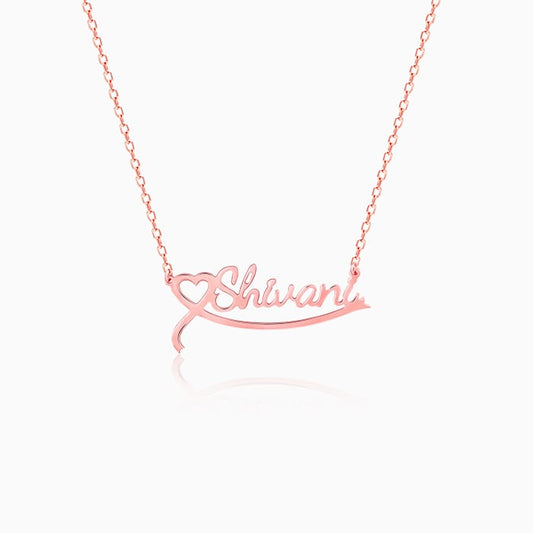 Rose Gold Personalised Name Heart Necklace