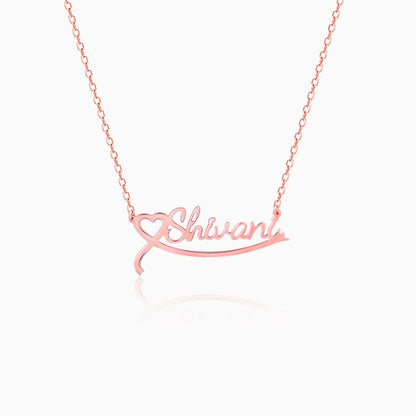 Rose Gold Personalised Name Heart Necklace – GIVA