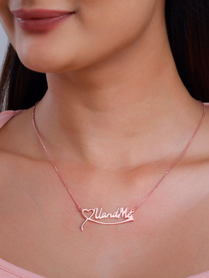Rose Gold Personalised Name Heart Necklace