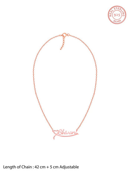 Rose Gold Personalised Name Heart Necklace