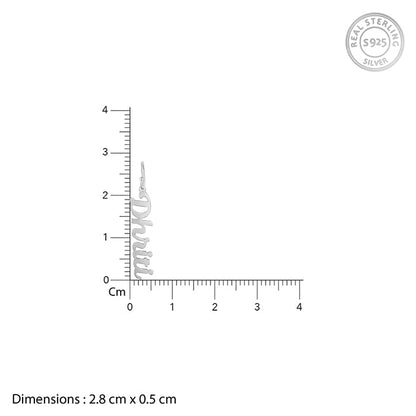 Silver Personalised Cursive Name Earrings