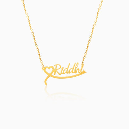 Golden Personalised Name Heart Necklace