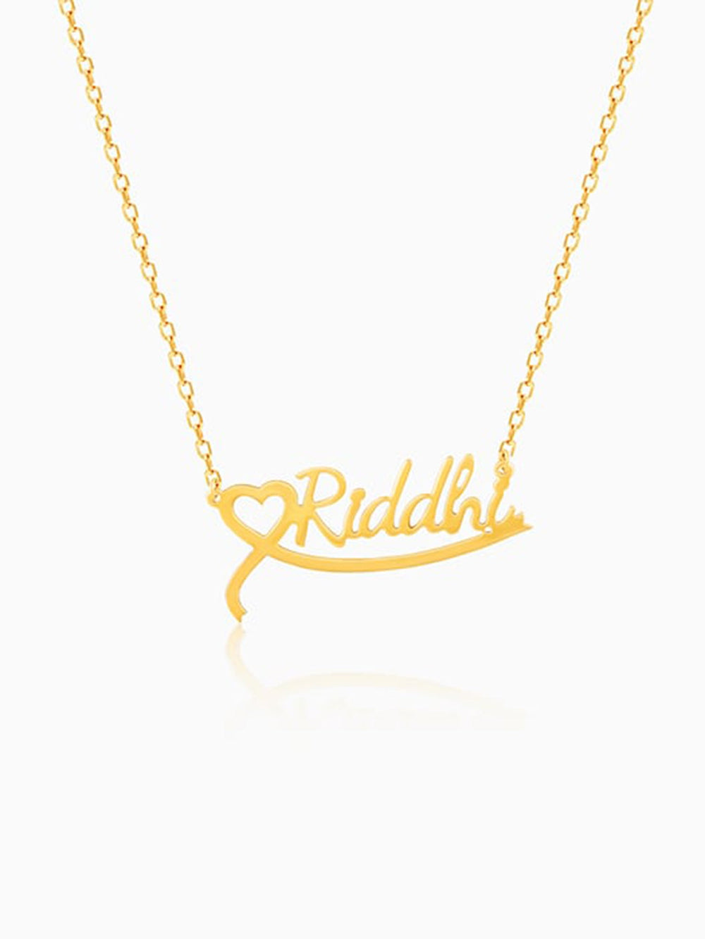 Golden Personalised Name Heart Necklace