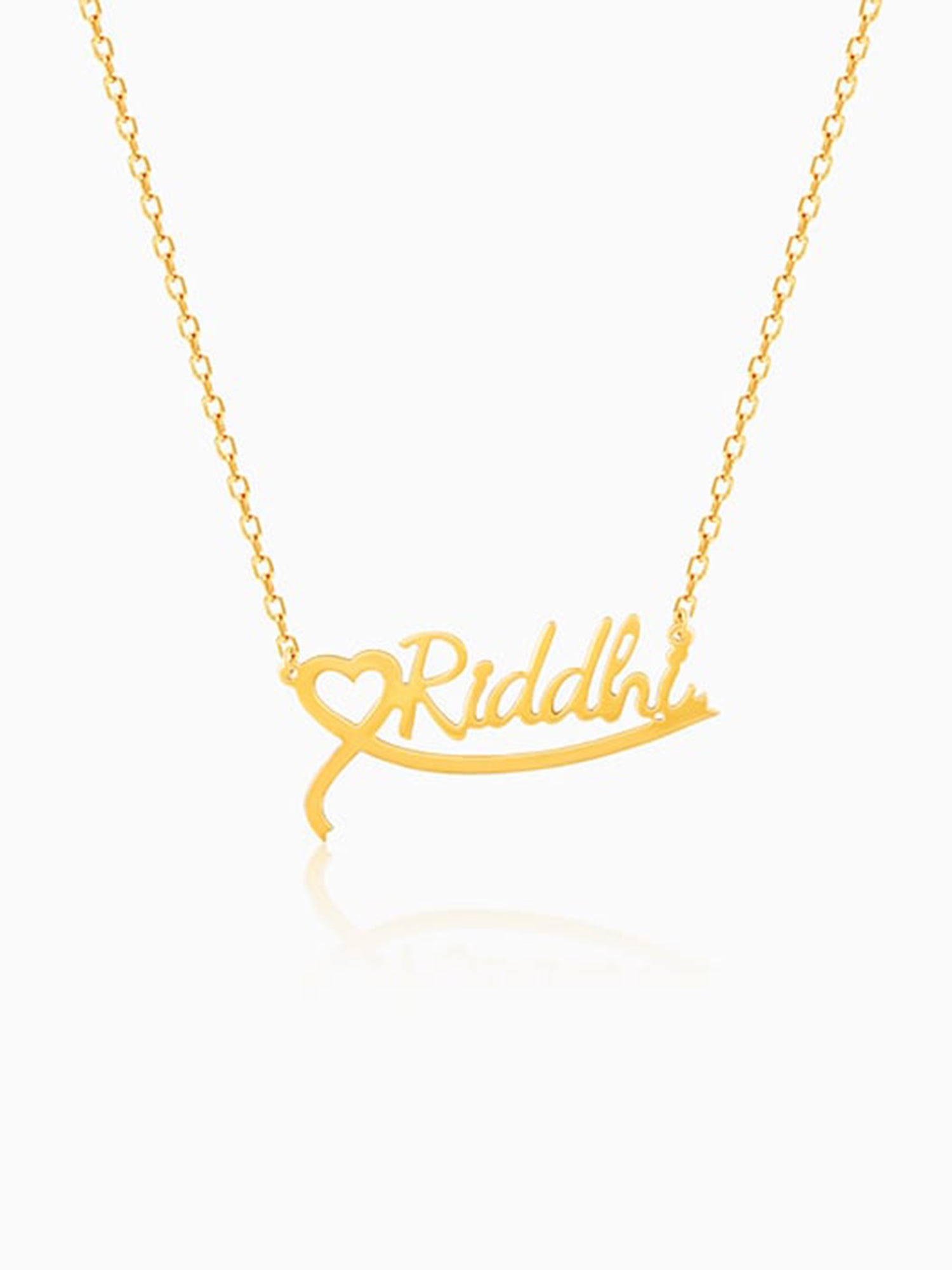 Golden Personalised Name Heart Necklace