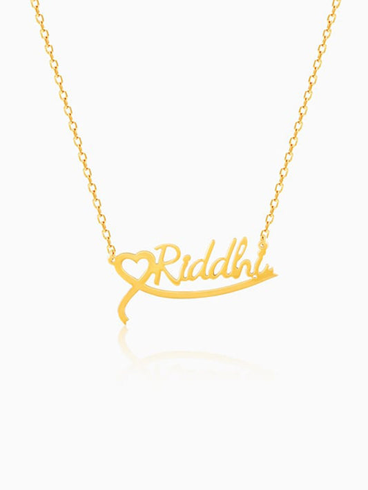 Golden Personalised Name Heart Necklace