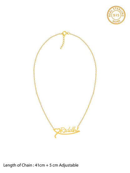 Golden Personalised Name Heart Necklace
