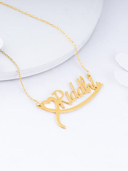Golden Personalised Name Heart Necklace