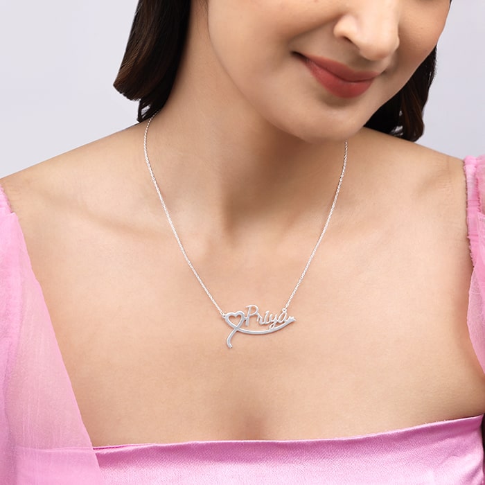 Silver Name Locket Anu Name Chain Anu Jewellery Silver Plated Dual