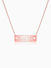 Rose Gold Personalised Name Engraved with Love Necklace