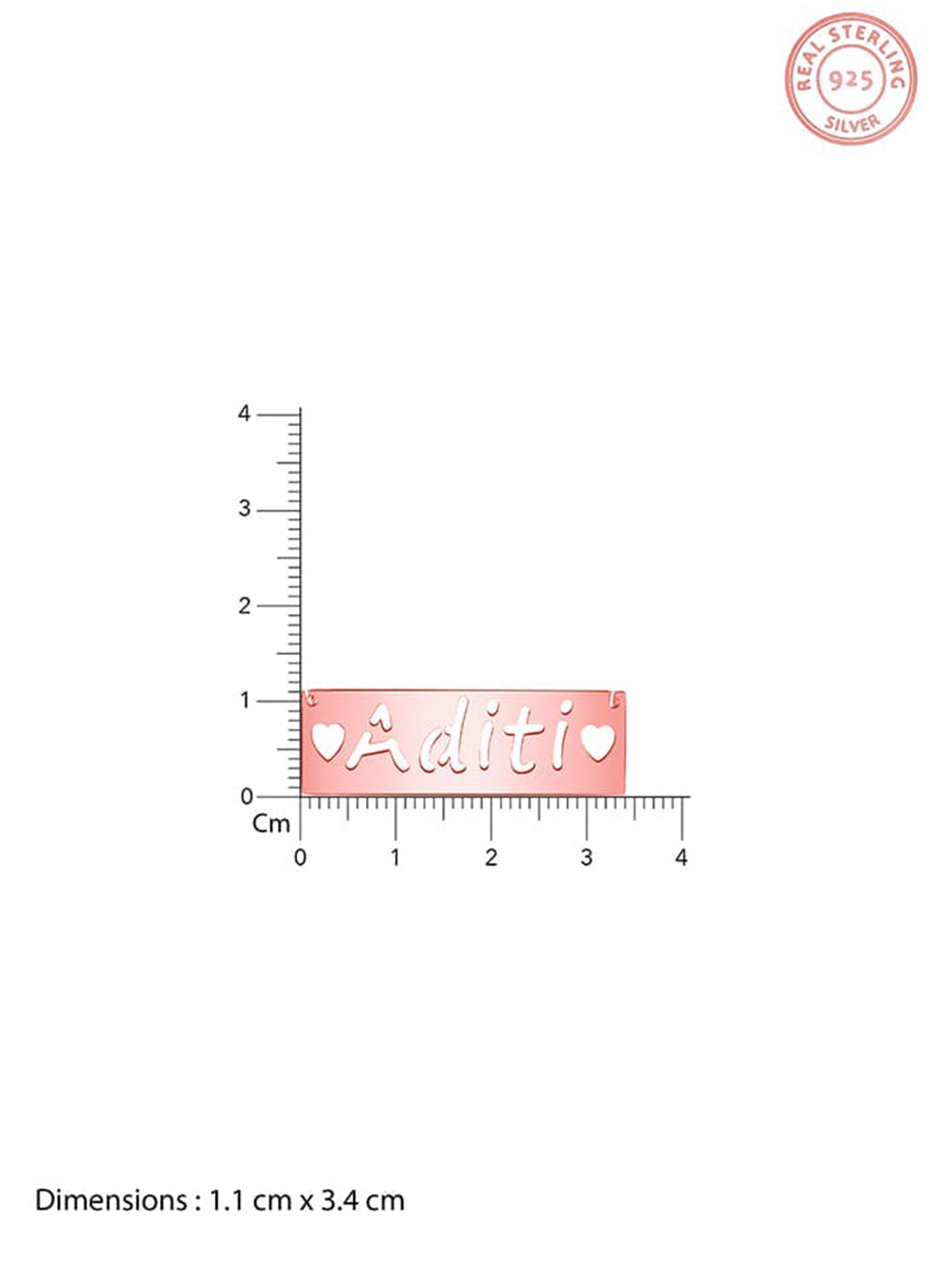 Rose Gold Personalised Name Engraved with Love Necklace