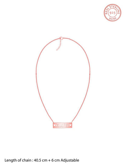 Rose Gold Personalised Name Engraved with Love Necklace