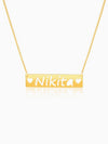 Golden Personalised Name Engraved with Love Necklace