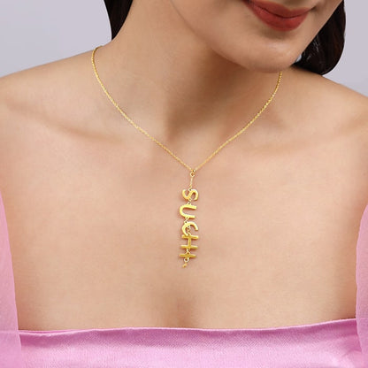 Golden Personalised Name Y-necklace