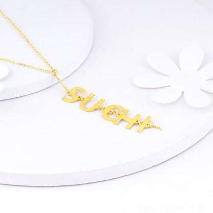 Golden Personalised Name Y-necklace