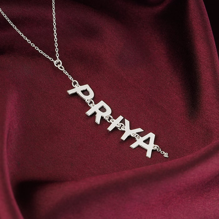 Silver Personalised Name Y-necklace