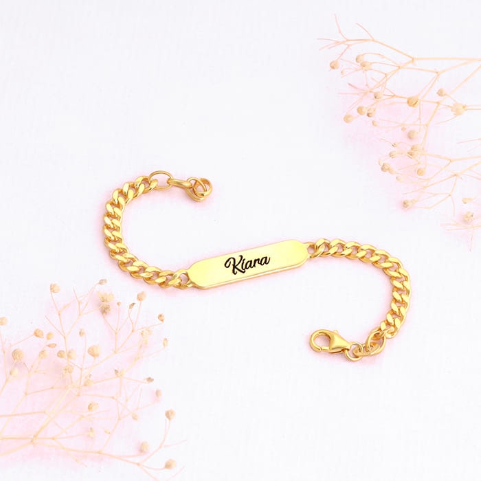 Personalised Golden Name Kids Bracelet