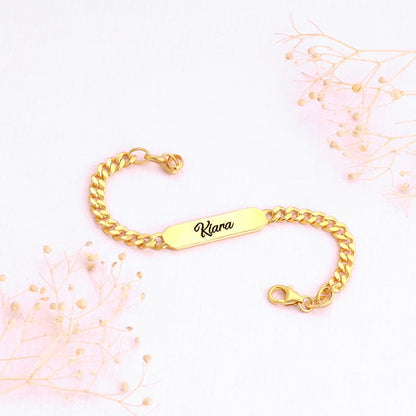 Personalised Golden Name Kids Bracelet