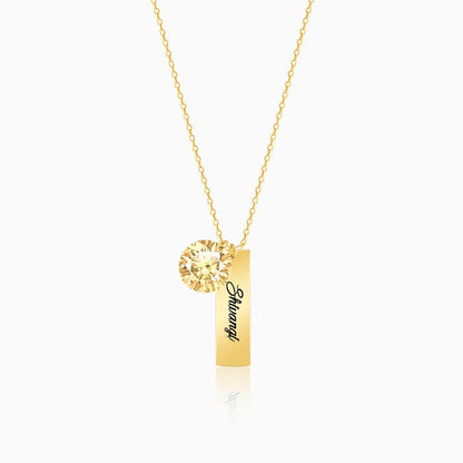 Personalised Golden Endearing Name Necklace With Link Chain